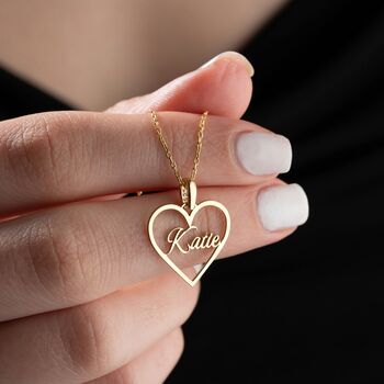 Heart Outline Necklace With Name, 4 of 9