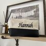 Personalised Embroidered Canvas And Faux Leather Toiletry Bag, thumbnail 1 of 7