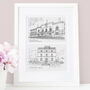 Personalised Double Wedding Venues Sketch, thumbnail 3 of 9