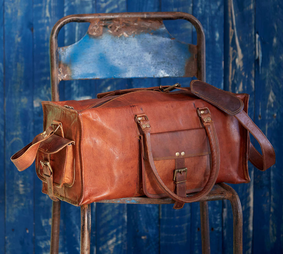 large leather mens holdall