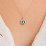 Yellow Gold Plated March Aquamarine Birthstone Necklace, thumbnail 1 of 11