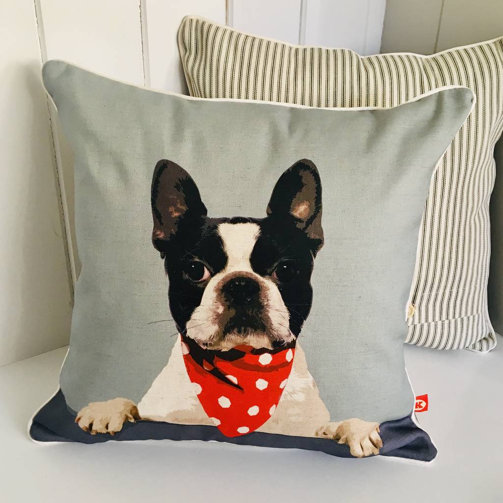 Boston Terrier Feature Cushion By Keylime Design | notonthehighstreet.com