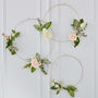 Cute Gold Floral Hanging Hoop Decorations, thumbnail 1 of 3