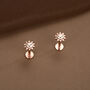 Sterling Silver Cute Sun Stud Earrings 16 G Flat Back Labret, thumbnail 6 of 10
