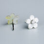 Sterling Silver White Flower Stud Earrings, thumbnail 2 of 5