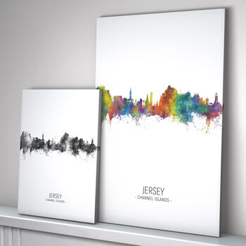 Jersey Channel Islands Skyline Print And Box Canvas, 2 of 5