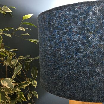 Lusk Blue Tweed Berry Lined Lampshades, 6 of 9