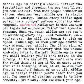 40th Birthday Gift, Being 40 Quotes Print, 3 of 9