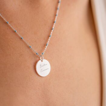 Disc And Enamel Chain Personalised Necklace, 3 of 12