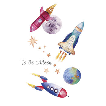 Rockets Hand Painted Greetings Card, 2 of 2