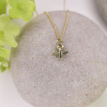 Mini Bee Necklace In 14ct Gold, 3 of 5