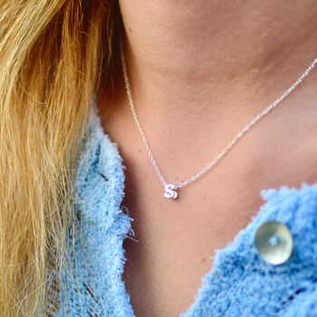 Personalised Silver Slider Initial Charm Necklace, 3 of 7