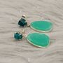 Chalcedony, Blue Apatite Sterling Silver Earrings, thumbnail 1 of 9