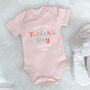 Personalised Happy First Father's Day Bright Babygrow, thumbnail 2 of 7