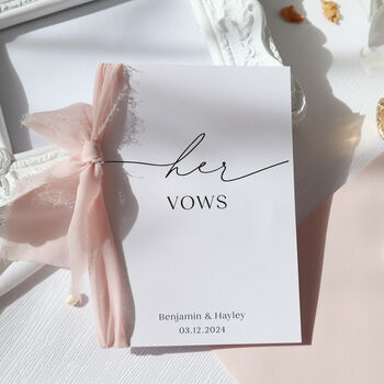 Luxury His Vows And Her Vows Wedding Cards Personalised, 2 of 5