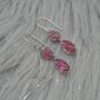 Red Ruby Silver Earrings: Teardrop Dangle, thumbnail 7 of 8
