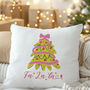 Fa La La Tree Christmas Cushion, thumbnail 4 of 4