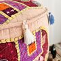 Handmade Bohemian Dusky Pink Elephant Pouffe, thumbnail 6 of 8