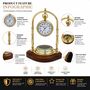 Personalised Brass 24th Anniversary Desk Clock With Compass, thumbnail 8 of 11