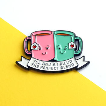 'Tea And A Friend' Enamel Pin Badge, 8 of 8