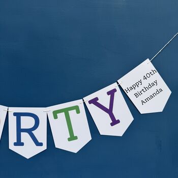 Personalised Forty Birthday Banner : 40th Birthday Party Decoration, 4 of 7