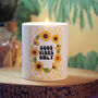 'Good Vibes Only' Sunflower Check Candle, thumbnail 1 of 3
