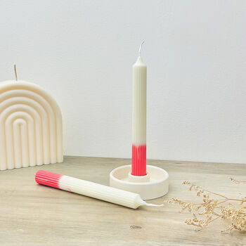 White And Red Ombre Dinner Candle Two Tone Candlesticks, 6 of 10