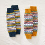 Fair Trade Fair Isle Handknit Waste Wool Legwarmers, thumbnail 4 of 6