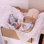 Personalised Beige And Grey Baby Gift Box, thumbnail 1 of 4