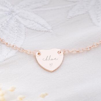 Sterling Silver Name And Illustration Heart Bracelet, 3 of 12