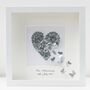 Framed 3D Silver Wedding Anniversary Butterfly Heart, Personalised, thumbnail 1 of 7