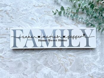 Personalised Family Sign With Heart Names, 4 of 4