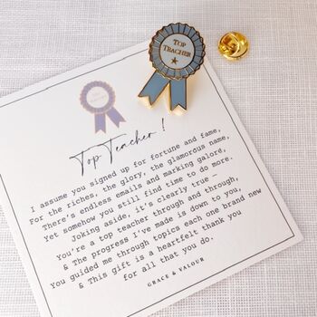 Thoughtful Teacher Gift Pin With Poem | Light Hearted Thank You Teacher Gift | End Of Term Teaching Assistant Gift, 2 of 12