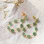 Emerald Stud Peardrop 18 K Gold Plated Silver Earrings, thumbnail 1 of 11