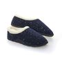 Luna Navy Flecked Women's Slippers Indoor/Garden Shoes, thumbnail 2 of 9