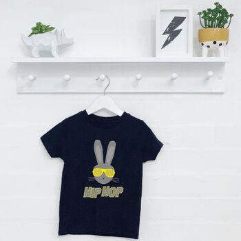 Hip Hop Bunny Kids Easter T Shirt, 2 of 3