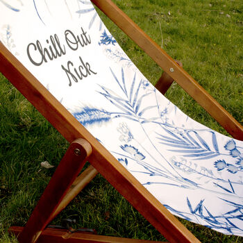 Personalised Tropical Beach Deckchair For Men, 6 of 9