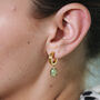 Emerald Small Hoop Earrings, thumbnail 2 of 6