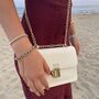 Personalised Embossed White Faux Leather Chain Shoulder Cross Body Bag, thumbnail 3 of 3
