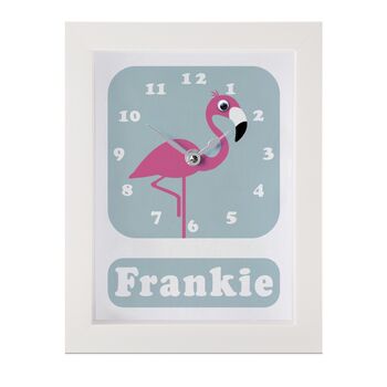 Personalised Childrens Flamingo Clock, 7 of 9
