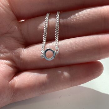 Sterling Silver X Or O Pendant Choker Necklace, 3 of 4