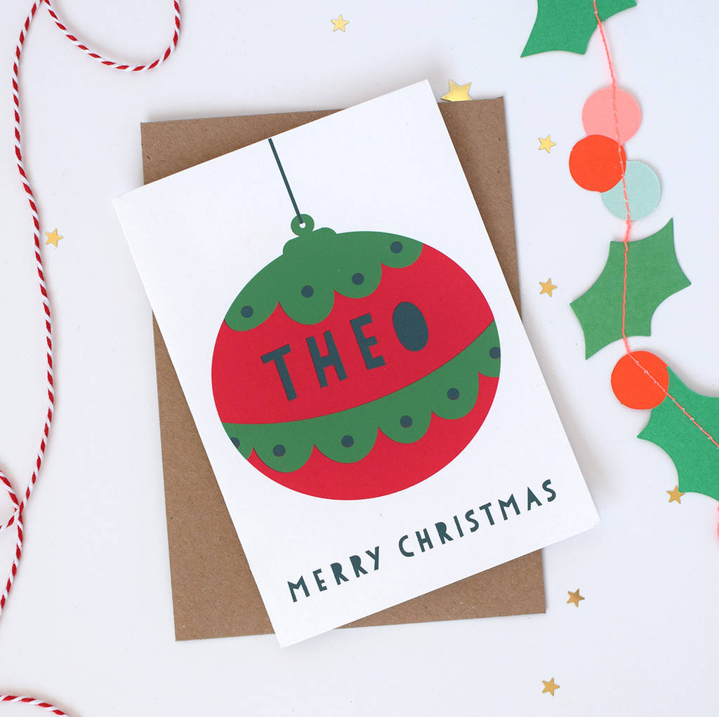 Personalised Bauble Christmas Card By Merry Mo Mo