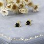 Sterling Silver Trillion Cut Black Cz Stud Earrings, thumbnail 1 of 11