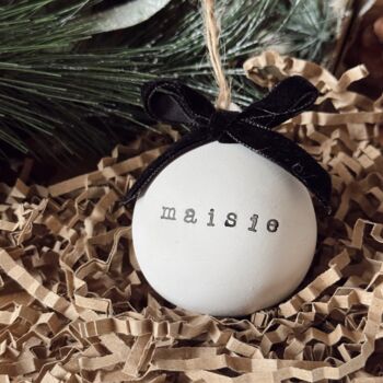 Personalised Ceramic Christmas Bauble Tree Decoration, 3 of 5