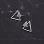 Sterling Silver Double Triangle Arrow Stud Earrings, thumbnail 2 of 11