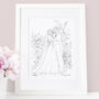 Hand Drawn Bride And Groom Sketch, thumbnail 1 of 10