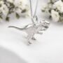 Sterling Silver T Rex Dinosaur Necklace, thumbnail 3 of 11