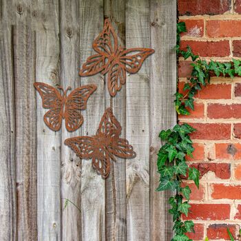 Three Metal Butterflies, Garden Gifts, Garden Art Decor, 9 of 10