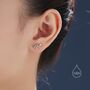 Aurora Ab Cz Leaf Stud Earrings In Sterling Silver, thumbnail 5 of 10