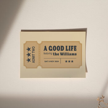 Ticket To A Good Life Personalised Wedding Gift Print, 5 of 10